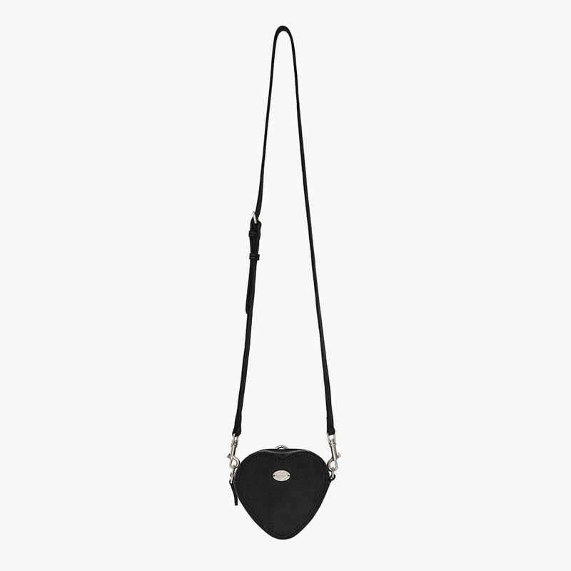 HEART SUEDE MINI BAG (BLACK)
