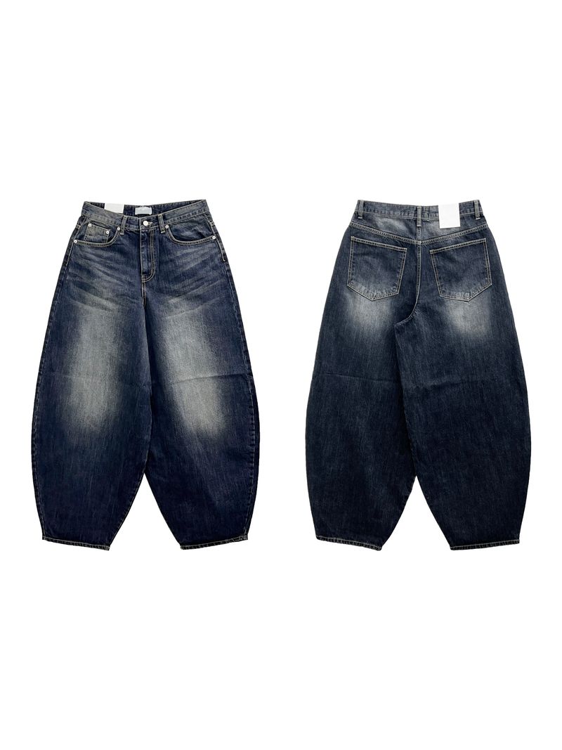 Stand Cat Balloon Denim Pants