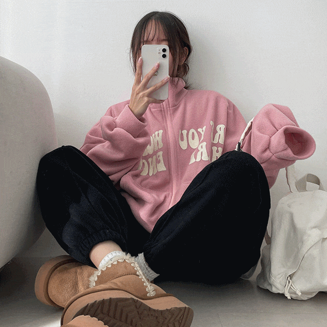 Soft Font Soft Fleece Zip-Up
