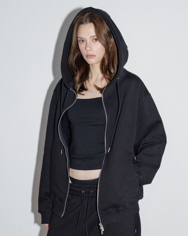 BDM Hoodie Zip Up Jacket Black