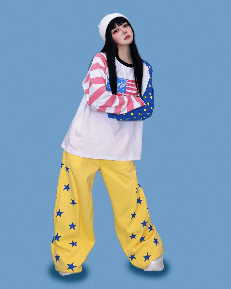 popping-star string wide pants (2color)