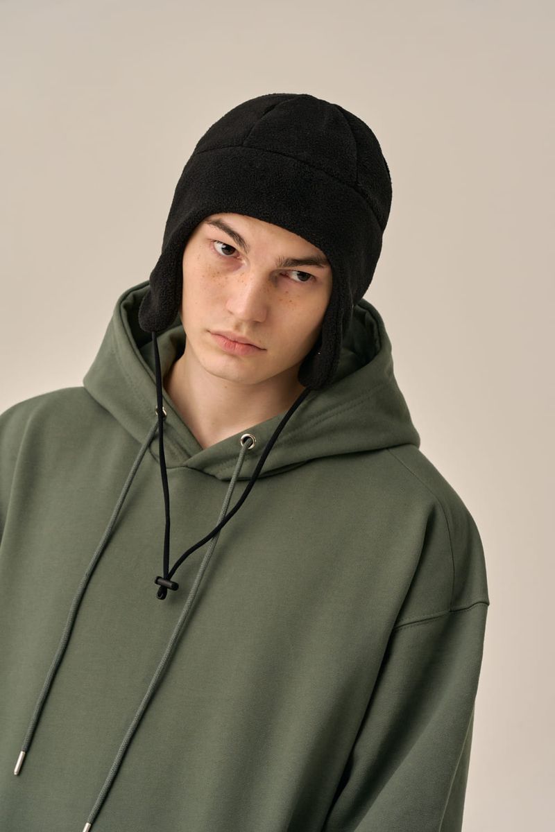 OVERSIZED MINI LOGO HOOD - KHAKI
