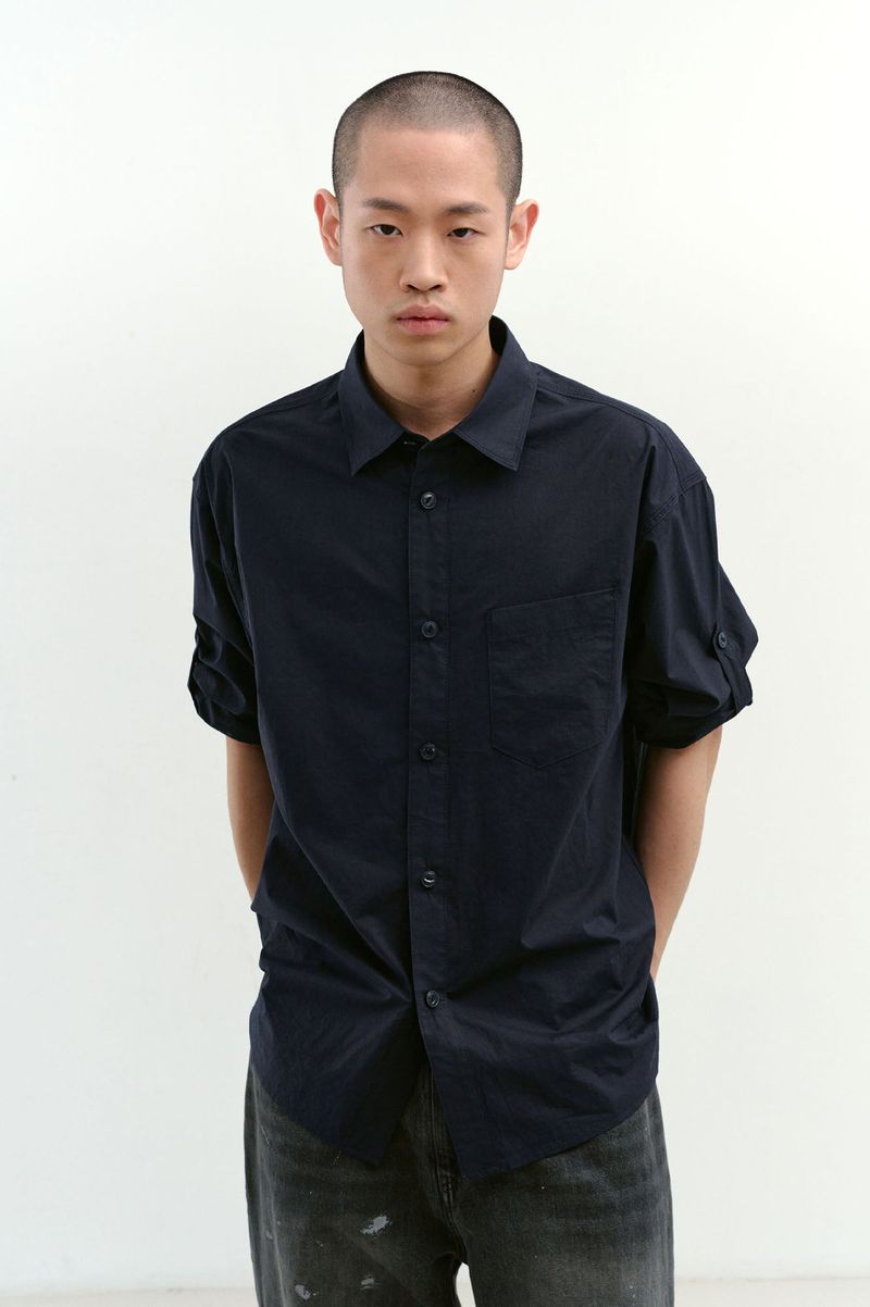One Pocket Paper Work Shirt (Navy)