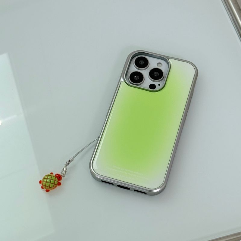 [MADE] silver blusted epoxy bumper case - melon cream