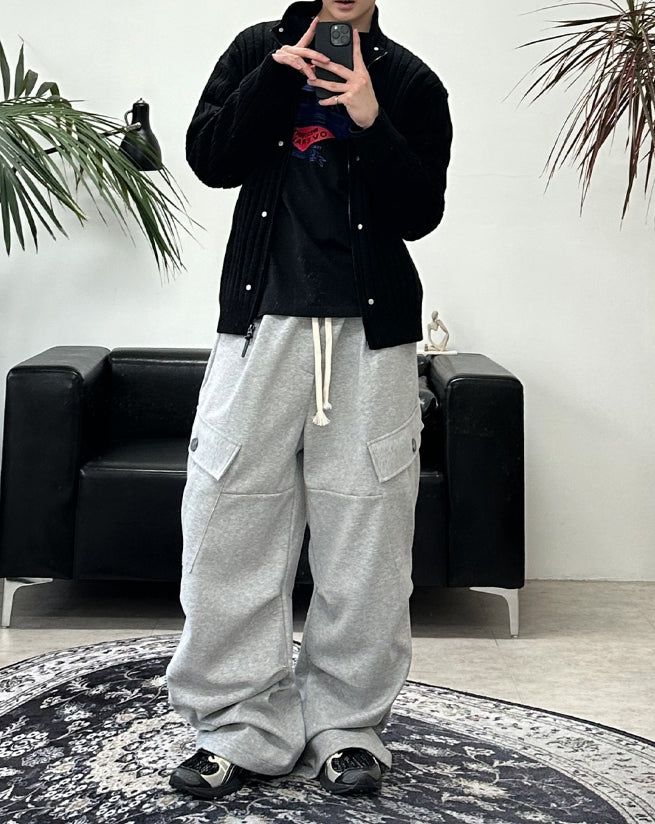 Dien Studded Ribbed Knit Zip-up