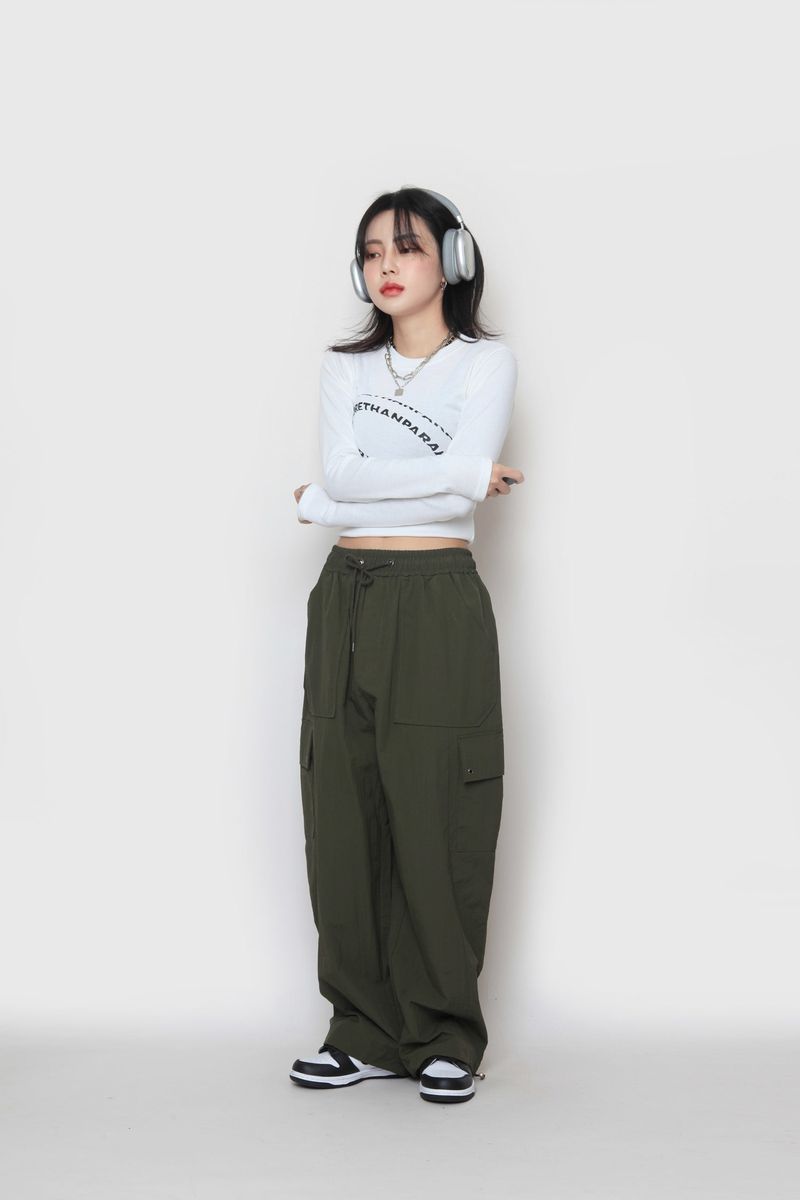 Wave Crop Long Sleeve T-Shirt