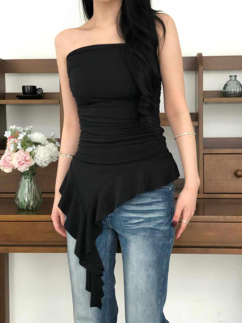Frill Unbal Mini-dress