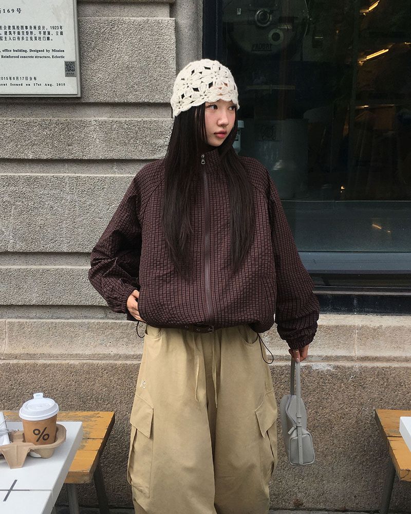 [ORIGINAL] Piping Half-Neck Windbreaker
