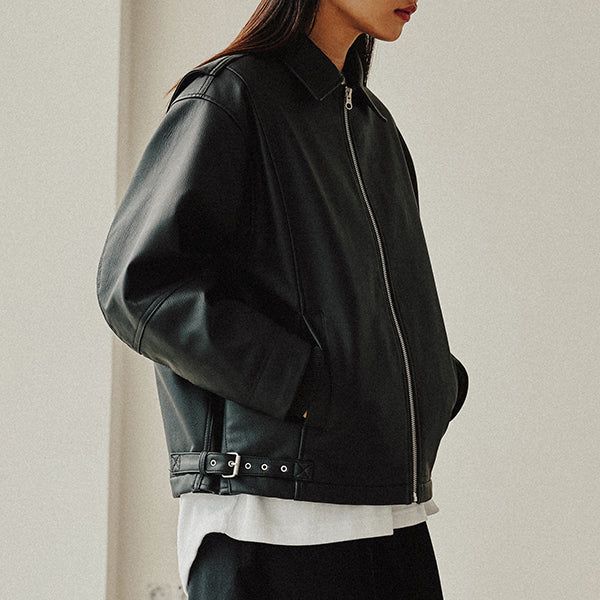 ROMANTIC CROWN（ロマンティッククラウン）の「VEGAN LEATHER SINGLE JACKET_BLACK（Jackets/Outerwear）」