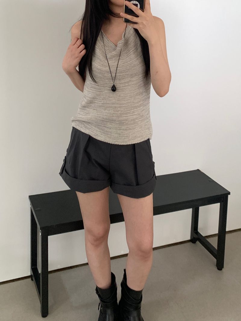 Teagan Roll-up Elastic-Waist Shorts