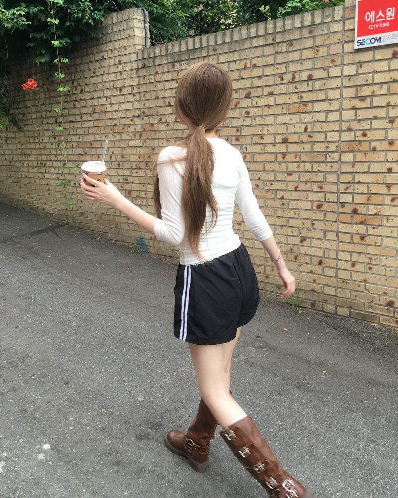 Nylon track shorts