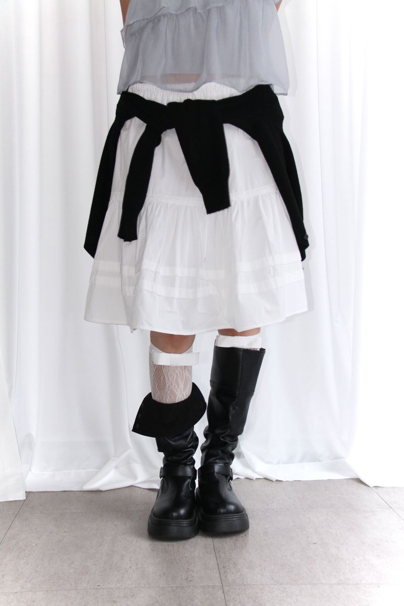aoyu（アオユ）の「フリル バンディング ミディ スカート(2color)（スカート）」