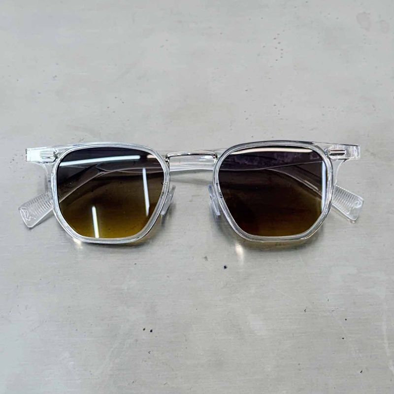 Crystal Tea Gradient Square Sunglasses
