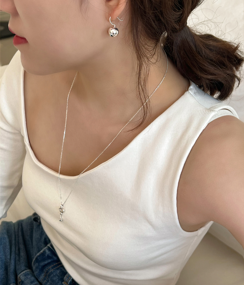 Key of heart necklace (silver)