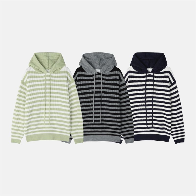 Rush Striped Hooded Knit (3 Colors)
