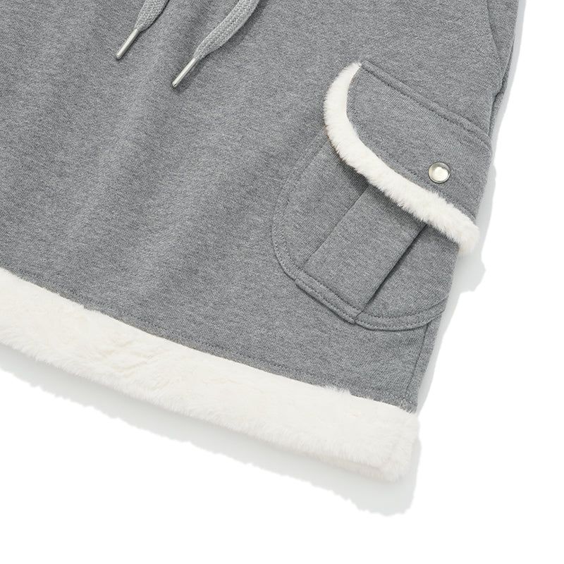 WITTY BUNNY FUR MINI SKIRT [MELANGE GRAY]