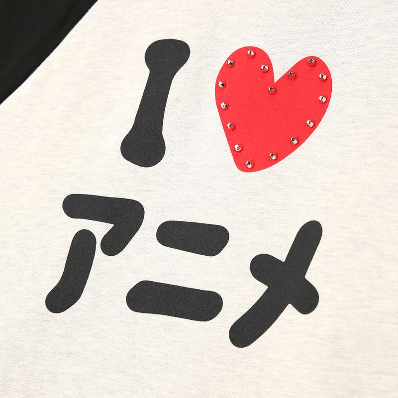 I LOVE ANIME Raglan Sweatshirt - BLACK