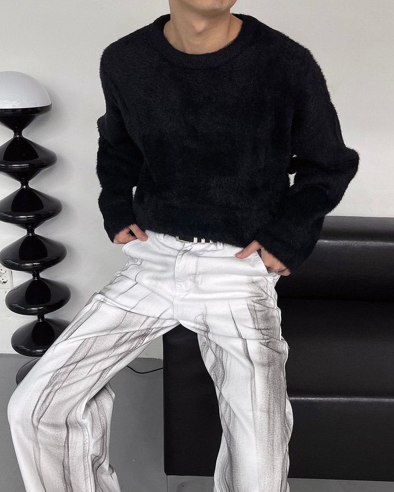 RU2219 Loop Angora Round Knitwear (4 colors)