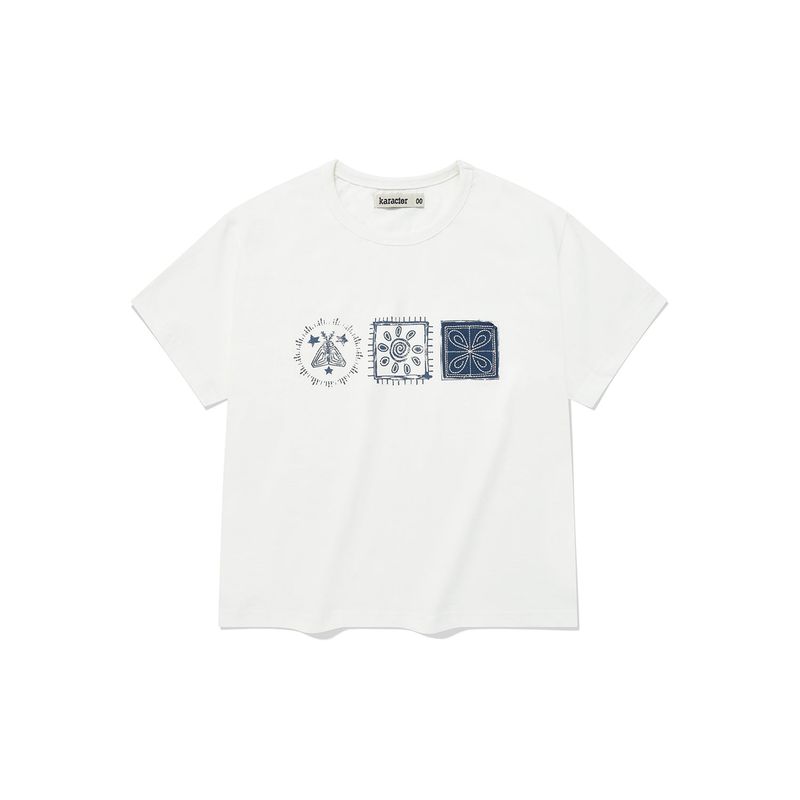 karactor（カラクター）の「(w) Stamp crop half T-shirts / Off White（Tops）」