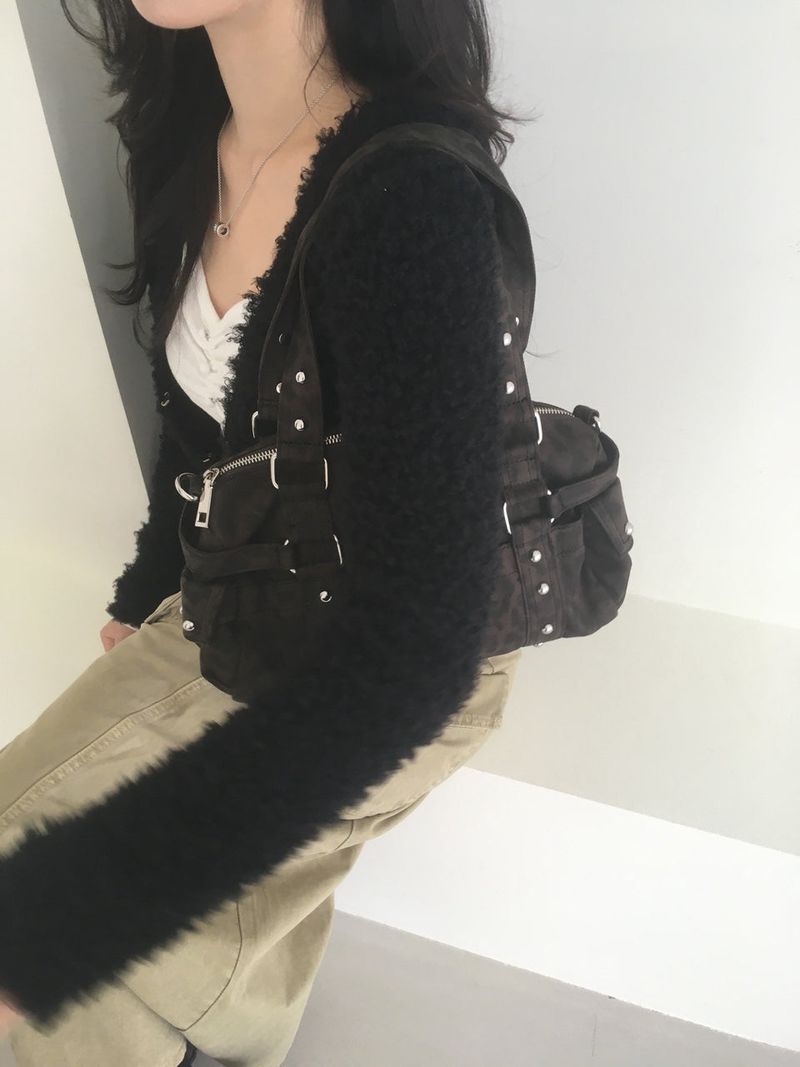 poodle fur cardigan