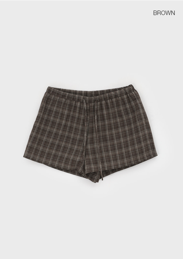 [MADE] Silty Check Banding Short Pants