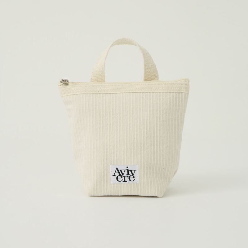classic pouch_stripe handle ivory