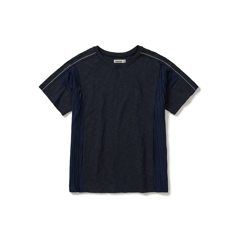 karactor（カラクター）の「Crease half T-shirts / Navy（Tops）」