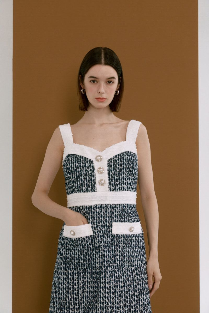 Colored tweed dress
