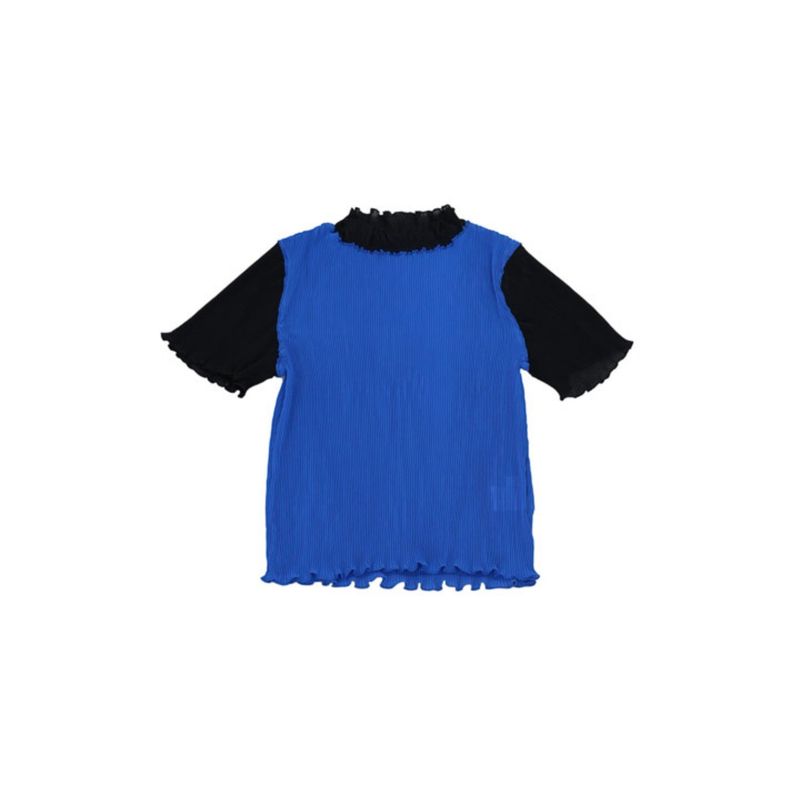 mellow pleats bicolor tops