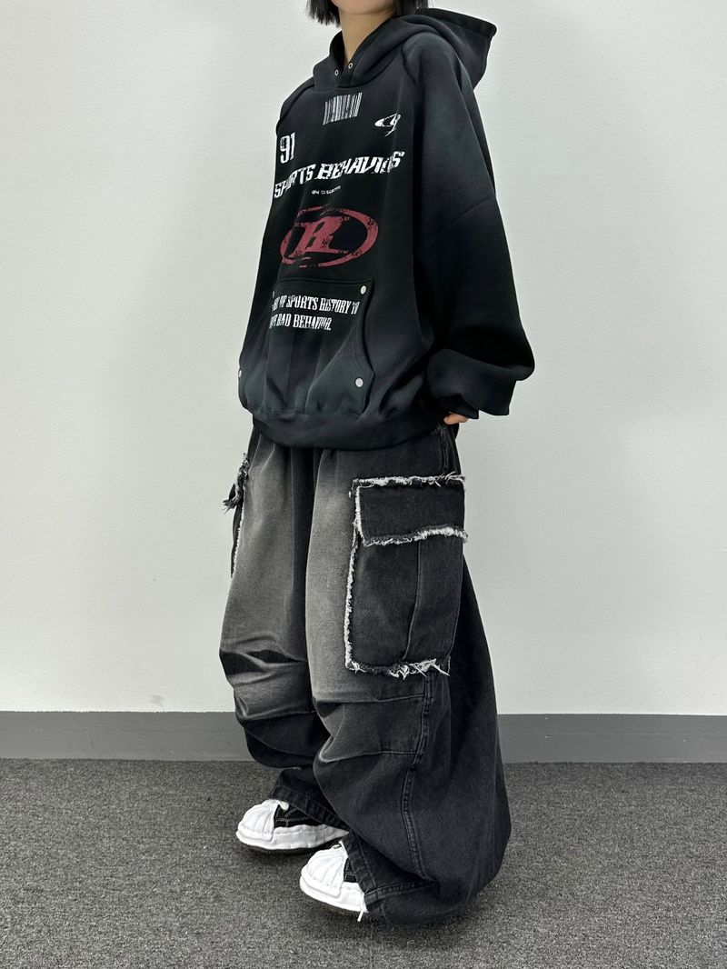 cut-off big pocket denim balloon pt