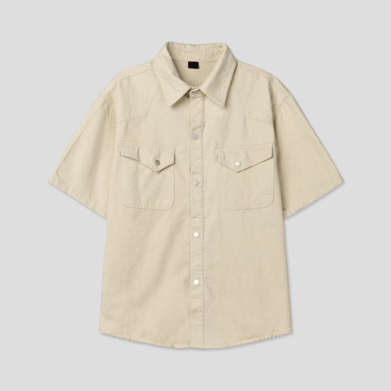 LMN Cattle Caccion Western Cotton Short-Sleeved Shirt (3 colors)