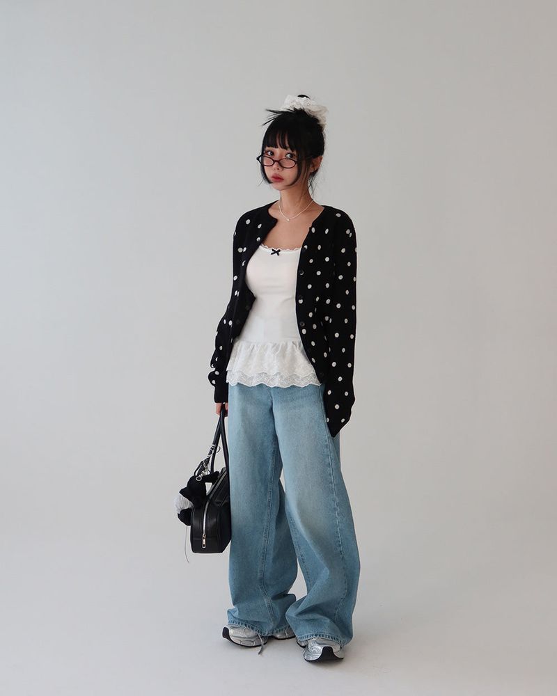 Dot dot basic cardigan