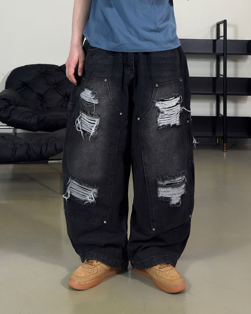 Devon Carpenter Wide Distressed Denim