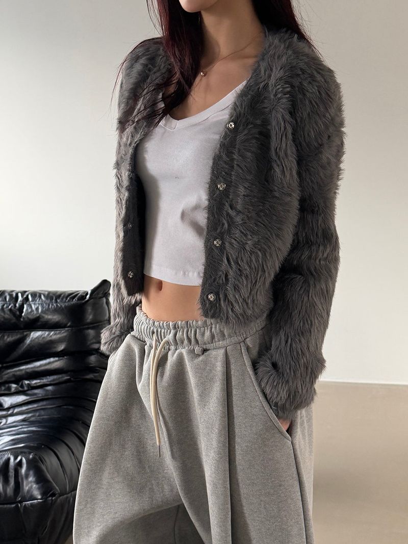 MUZESEOUL（ミューズソウル）の「[CROP ITEM] Fur hair knit cardigan(3color)（Tops）」