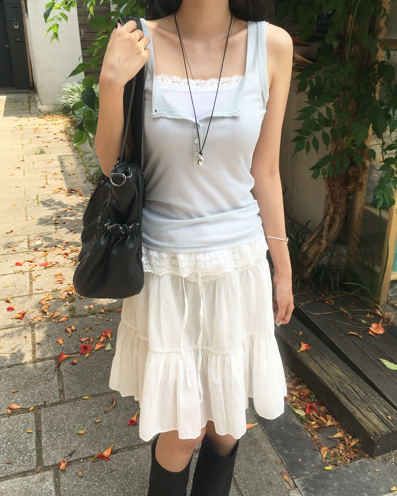 Tencel button sleeveless