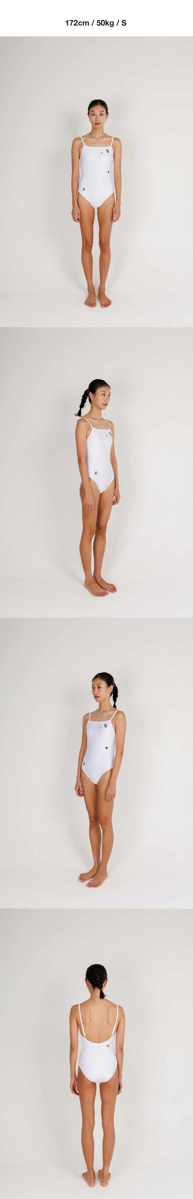 SWIM BASIC ONE-PIECE - CHARACTER WHITE