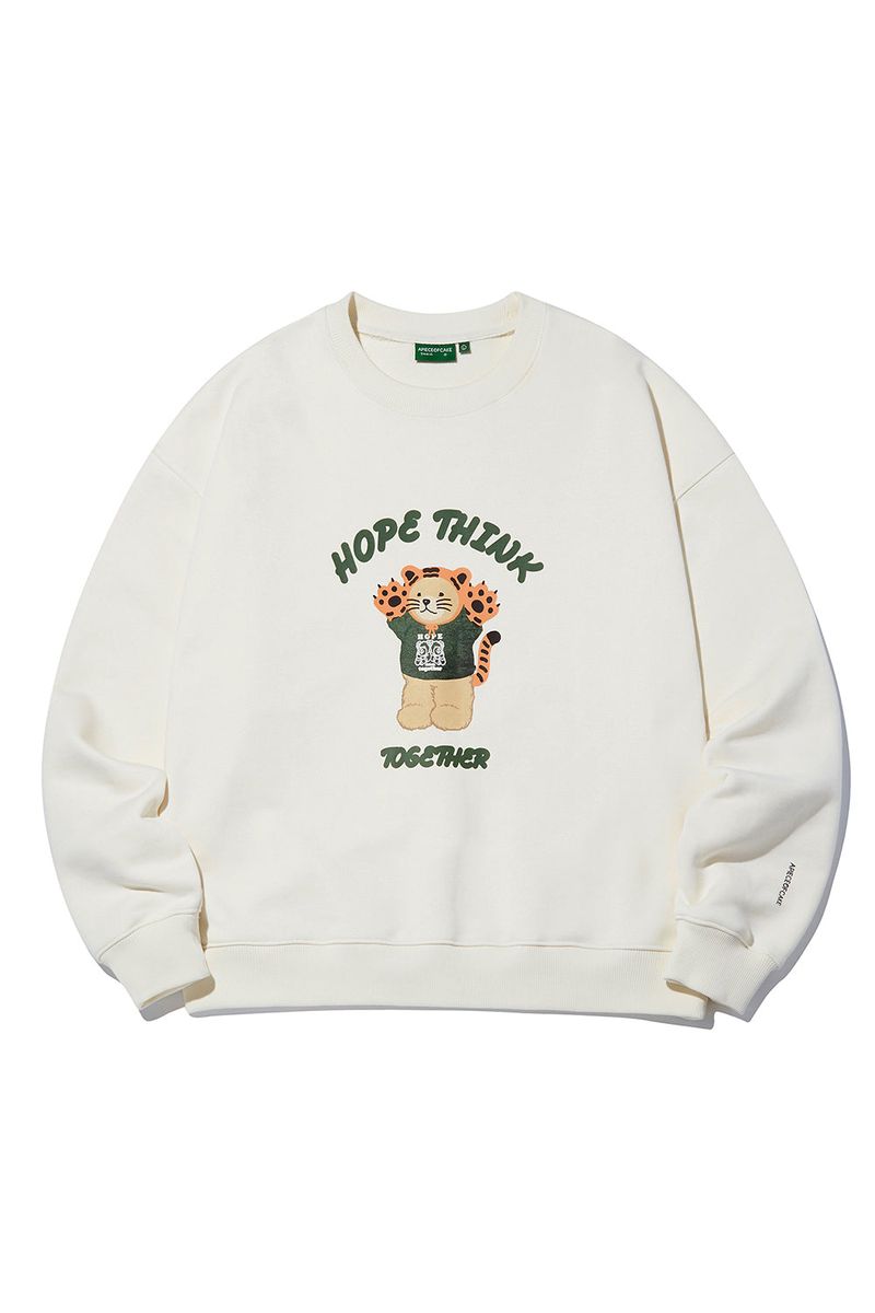 HTT Tiger Bear Crewneck_Cream