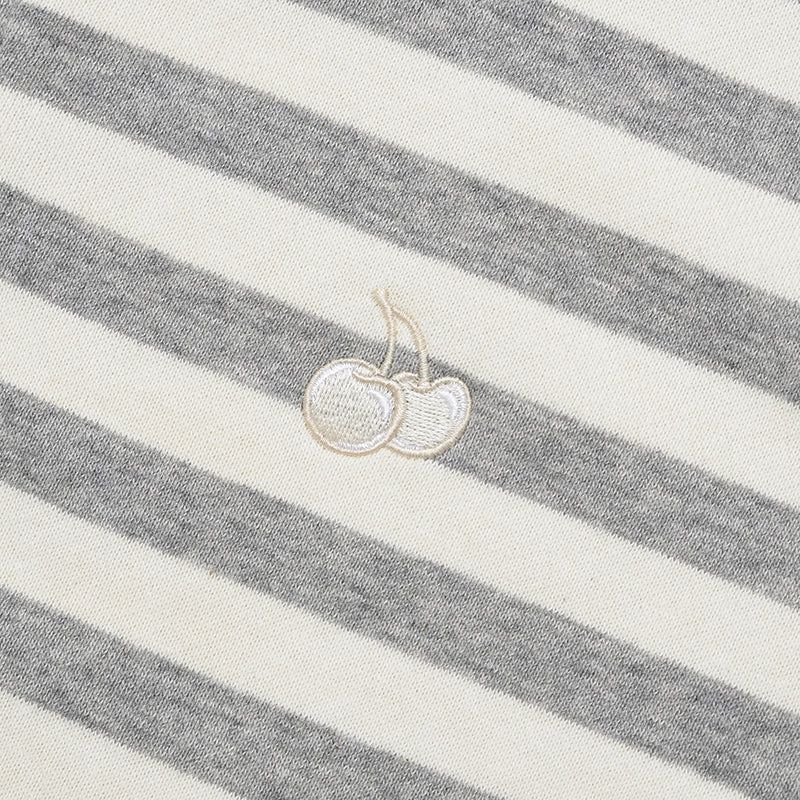 STRIPE HOODIE ZIP UP [OAT MEAL]