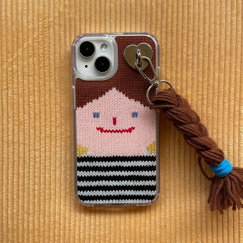 SMILEY FACE HARD JELL CASE (+HAIR KEYRING SET) _ YELLOW
