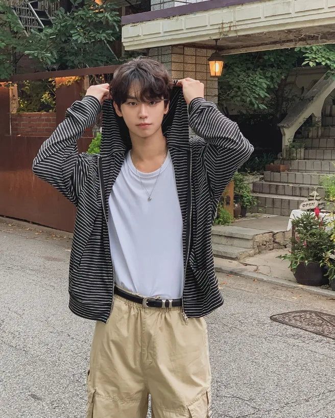 2PLAN(ツープラン)の「Benny Striped Hood Zip-Up(Tops)」