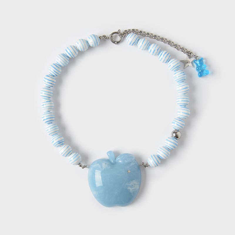 FRUIT JELLY CHOKER NECKLACE (BLUE APPLE)