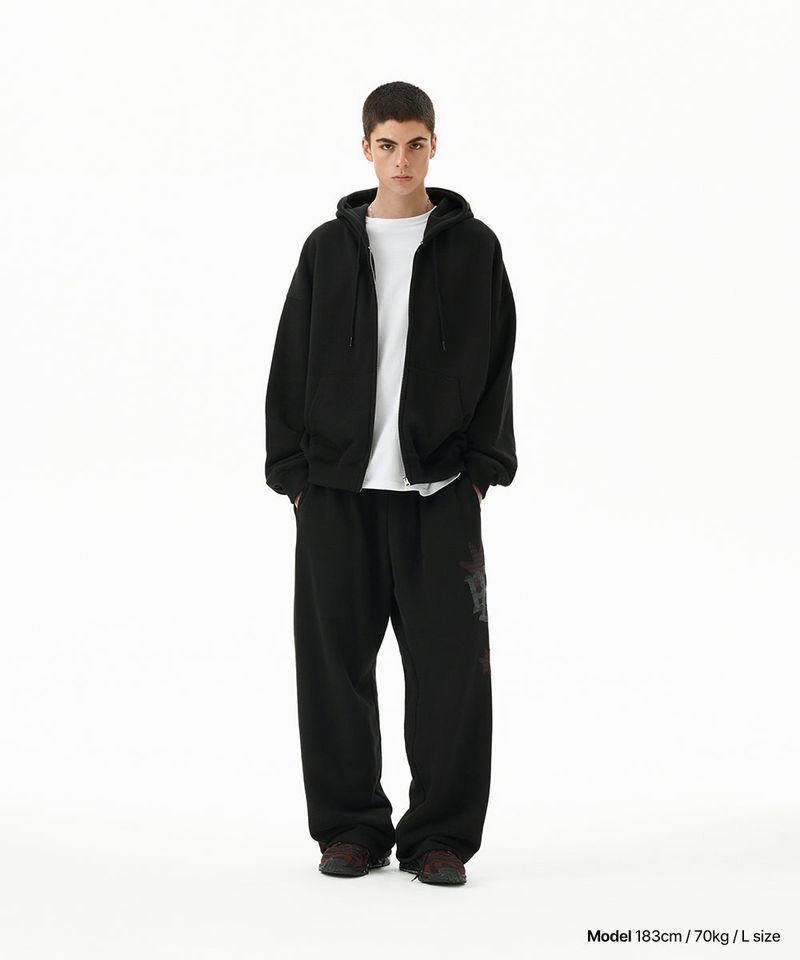 PRAY APPLIQUE ZIP UP HOODIE