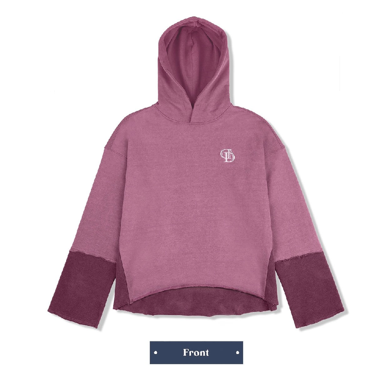 PIGMENT CUTTED HOODIE_REDDISH PURPLE