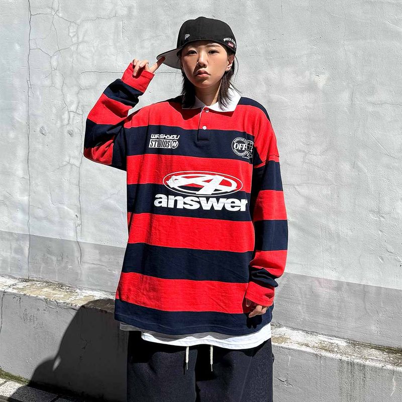 Oversized Old-School Stripe Polo Shirt