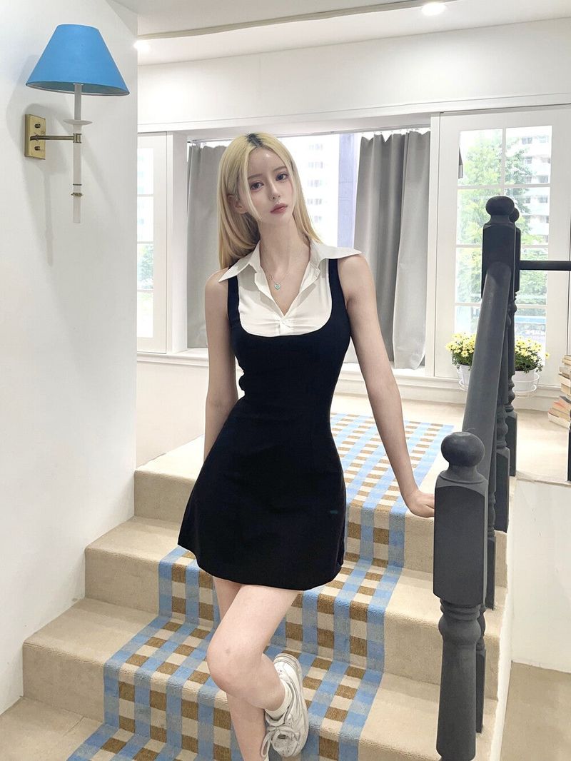 Seow（ソウ）の「1299. Royal shirts layered span mini ops（Dresses）」