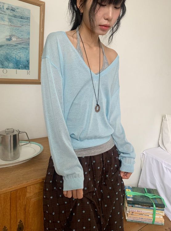 Dva Basic Halterneck Layered Long Sleeveless