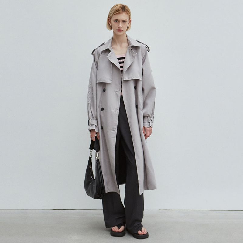 NICK&NICOLE（ニック＆ニコール）の「OVERSIZED DOUBLE TRENCH COAT_GRAY（Jackets/Outerwear）」