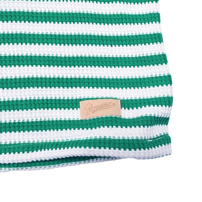BSR2223FWPO026 STRIPE HIGH NECK PULLOVER GREEN