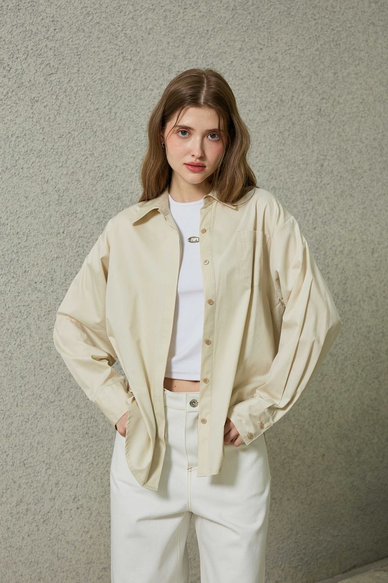 BRIGHT OVERSIZED SHIRT / BEIGE