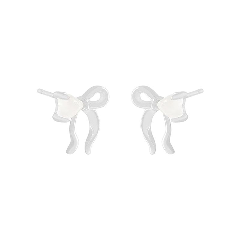 Silver 925 ピュアハートリボンピアス